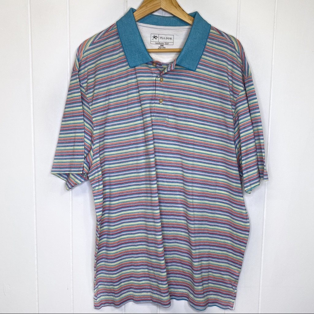 Jos A Bank Leadbetter Golf Shirt Xxl Striped